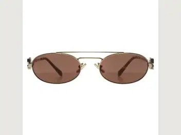 Miu Miu Sunglasses MU 54ZS ZVN70D Pale Gold Brown Silver