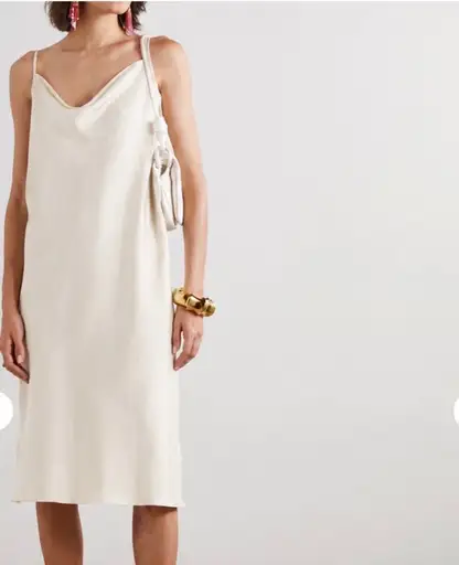 Dries Van Noten Cream Bone Slip Dress Size 38 / 8 / S/M