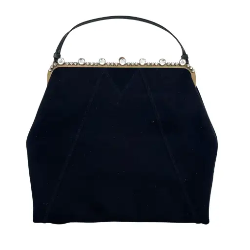 Miu Miu F/W 2011 Black Mid Century Style Rhinestoned Handbag