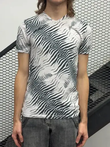 2000s Roberto Cavalli Black & White Zebra T-Shirt