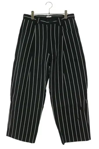 WILLY CHAVARRIA Striped Cotton Trousers Black/White Size S