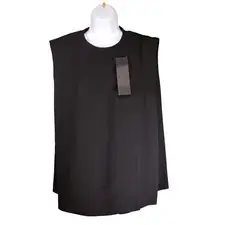 Haider Ackermann Top XL Womens Black Lined Zip Business Solid Sleeveless Rayon