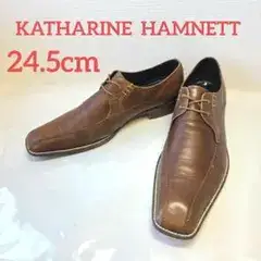 【美品】 KATHARINE HAMNETT 本革 レザー ドレス 24.5cm