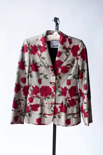 Rose Print Mesh Blazer w/ Sequins | Moschino Cheap & Chic