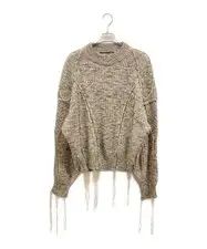 PHOTOCOPIEU                    Mohair blend patchwork knit beige 222ROA