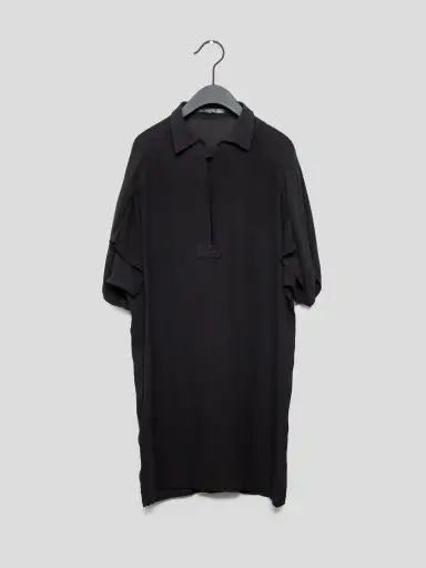 2000s Short-Sleeve Silk Dress
