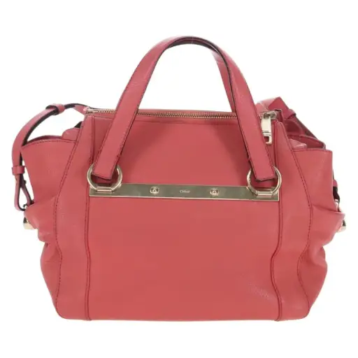 Chloe Bridget Convertible Satchel Leather Pink Leather Handbag (Pre-Owned)