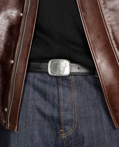 Grisaille Silver Buckle Belt