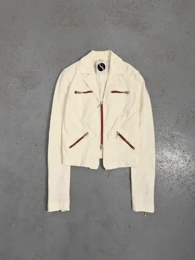 Plein Sud Multi-zip Bloody Denim Jacket
