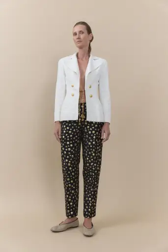 Vintage Moschino Black & Gold Print Trousers