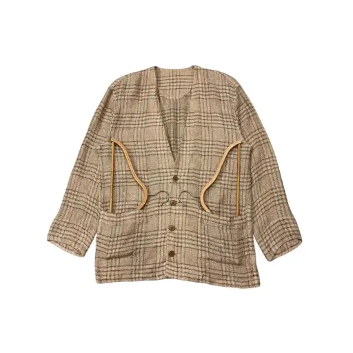 Vintage Bajra Checkered Cardigan Oversize Style Jacket