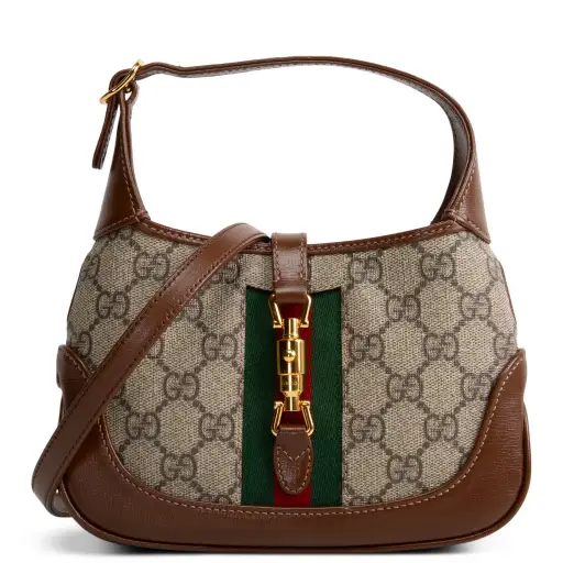 GUCCI GG Supreme Mini Jackie 1961 Shoulder Bag - Beige & Ebony