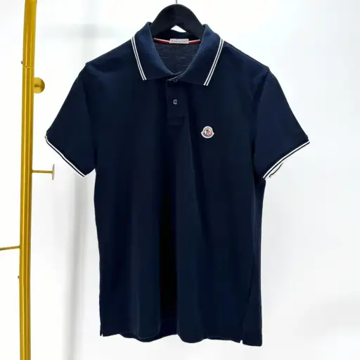 Moncler Short Sleeve Polo Shirt Navy