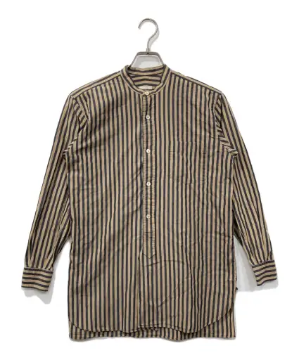 [Pre-owned] COMOLI Striped Band-Collar Shirt J03-02002