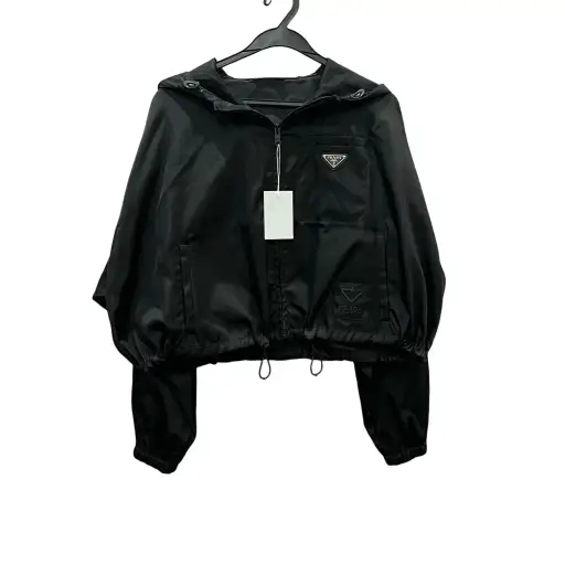 Prada Re-Nylon Logo Hooded Jacket Size 40