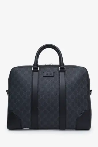Gucci Black GG Supreme Briefcase with Strap
