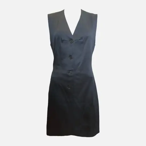 Helmut Lang F/W 1990 Black Quilted-Back Button-Front Mini Dress