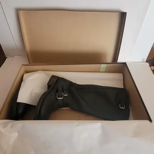 Buttero Black Leather Walker Nero Moto Riding Boots B8695MAINE Size 36  NIB