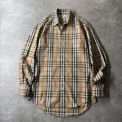 80s 90s Burberrys 長袖シャツ ノバチェック シャドーホース