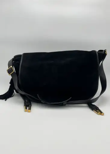 Emilio Pucci Borsa da Viaggio in Suede Blu Navy