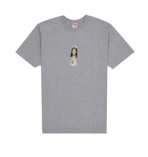 Supreme FW26 Jesus Prayer Card Box Logo Gray T-Shirt