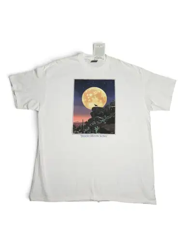 Vintage NWT Desert Moon Song Graphic T-Shirt by Schim Schimmel XXL White Cotton