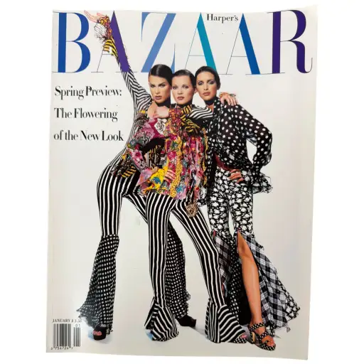 Vintage Harper's Bazaar January 1993 Kate Moss Peter Lindbergh Versace