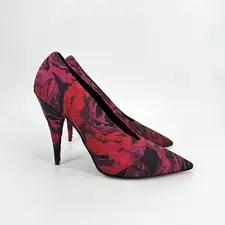 Dries Van Noten Fuchsia Floral Jacquard Pointed Toe Pumps Stiletto Heels 40 NIB