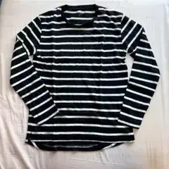 nonnative ボーダーロンT ルーズフィット ブラック ホワイト