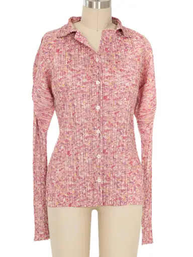 Issey Miyake Pleats Please Pink Granite Printed Jacket