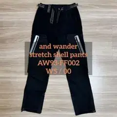 and wander アンドワンダー ストレッチ シェルパンツ ブラック 00