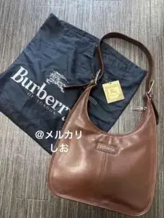 オールドバーバリー Burberry ブラウン レザーワンショルダーバッグ