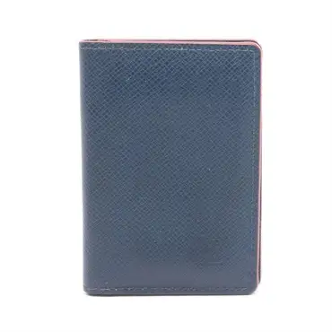 LOUIS VUITTON Organizer de Poche Card Case M30535 Taiga leather Navy Used mens