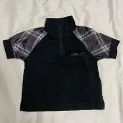 BURBERRY キッズ ハーフジップ 半袖tシャツ ブラック
