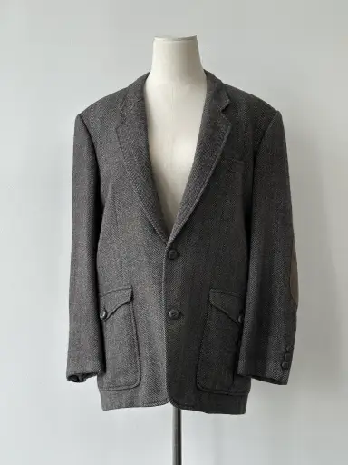 Christian Dior Sports 1980s Pure Wool Herringbone Blazer - M-L