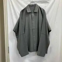 25AW IM MEN ISSEY MIYAKE 長袖シャツ WOOL LIKE COMPACT SHIRT gray LA53FJ242 サイズ3 グレー アイムメンイッセイミヤケ