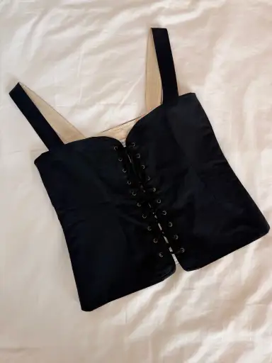 Vintage Yves Saint Laurent Lace Up Corset Top
