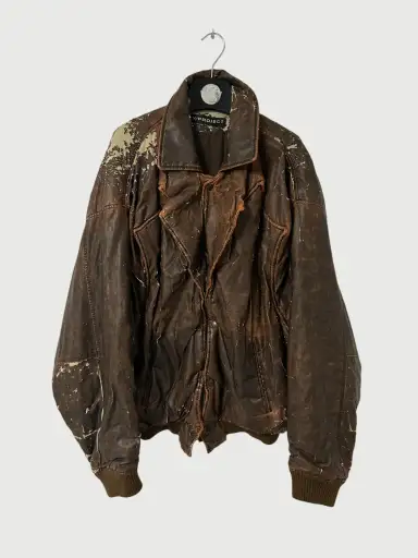 FW19 Runway Faux Leather Bomber Jacket