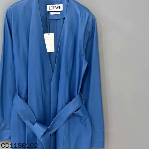 LOEWE Lambskin Leather Long Trench Coat