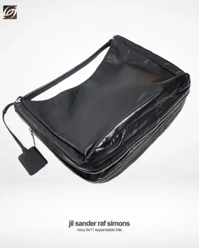 Navy by Raf Simons FW11 Expandable Zipper Hobo Bag