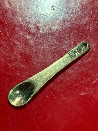 Vintage Christian Dior Gold Tone Mini Cosmetic Spoon Spatula Beauty Accessory