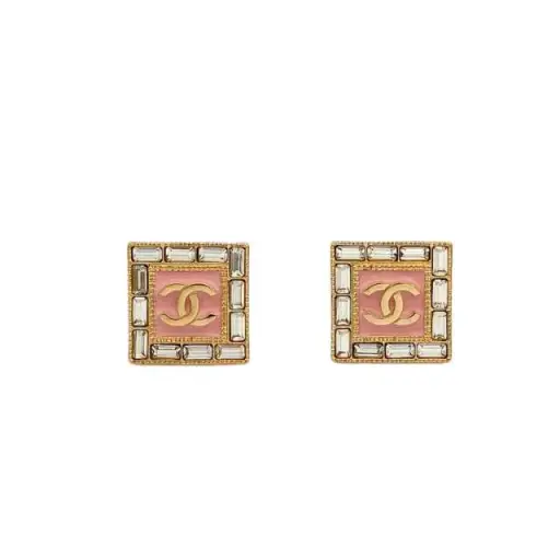 CHANEL Square Earrings Alloy