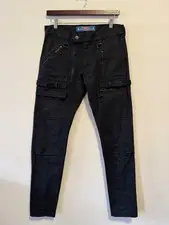Blackmeans FW21 Black Skinny Moto Jeans 30" x 29.5" MADE IN JAPAN