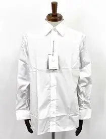 未使用【ブリオーニ Brioni】コットン100％ ブロード生地長袖シャツ Wカフス ドレス (メンズ) size40 ホワイト イタリア製 ◎35MEB0308◎　【中古】