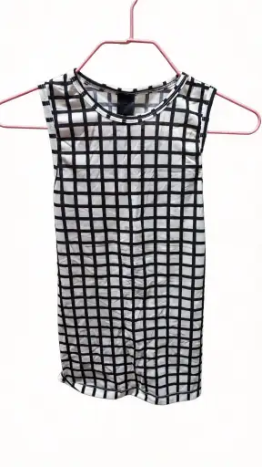 Gareth Pugh Black White Checkered Elastic Vest/