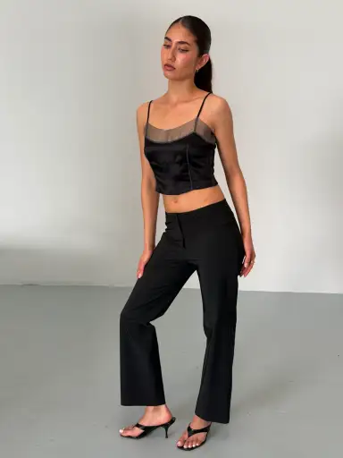 (reserved) prada 1990s black stretch straight-leg pants