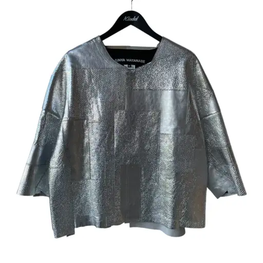 Leather Patchwork Reflective JacketレザージャケットJO-J007