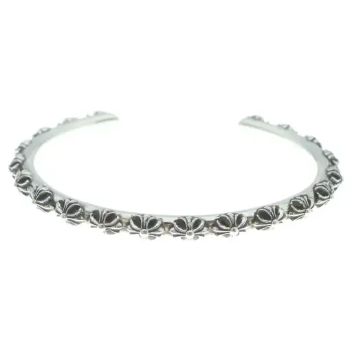 CHROME HEARTS Cross Band Bangle Bracelet Silver