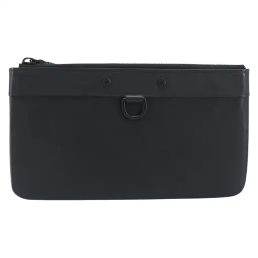 Louis Vuitton Discovery Pochette Monogram Shadow Leather Black Leather Clutche & Pouche Bag (Pre-Owned)