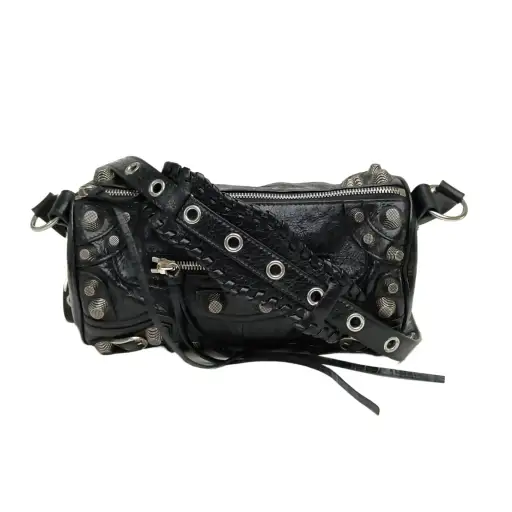 BALENCIAGA Black Cylinder Bag Black Calfskin